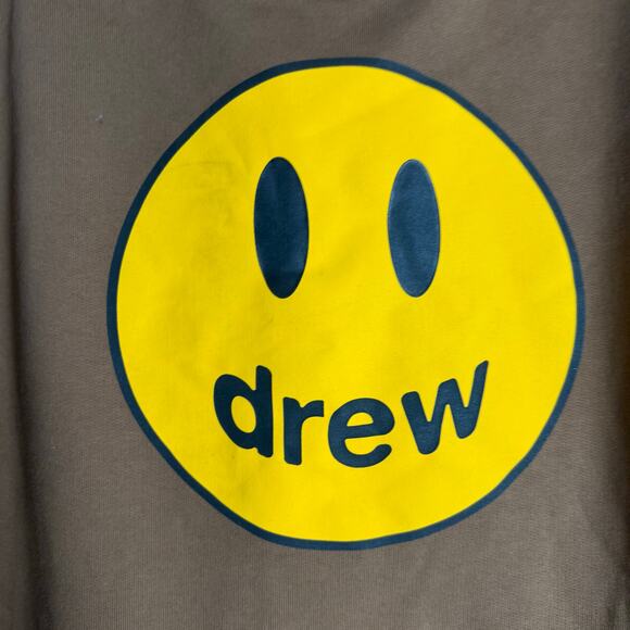 Drew House Mascot Deconstructed Brown Yellow Smiley Face Graphic Hoodie Small - Picture 9 of 11